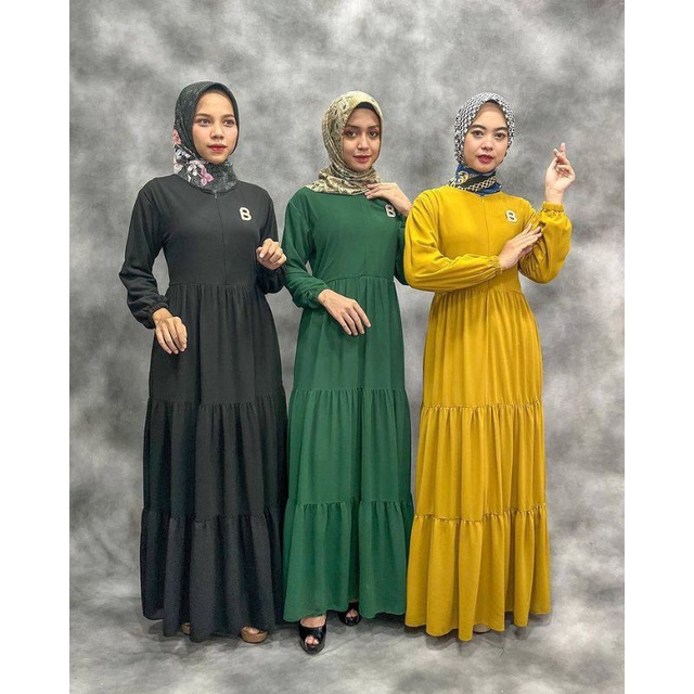 PB Prilly Busana - MARWAH GAMIS MALAYSIA CERUTY BABYDOLL SUSUN - GAMIS POLOS - DRESS BUSUI - MUSLIM