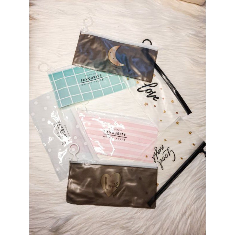 Tempat Pensil Zipper Transparan
