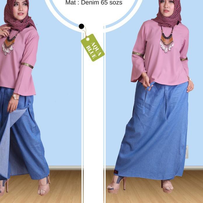 ikd-12[ Rocella  Denia ] Rok Celana Jeans Rocella Bahan Denim - Rok Celana Jeans Rok Bahan Denim Jea