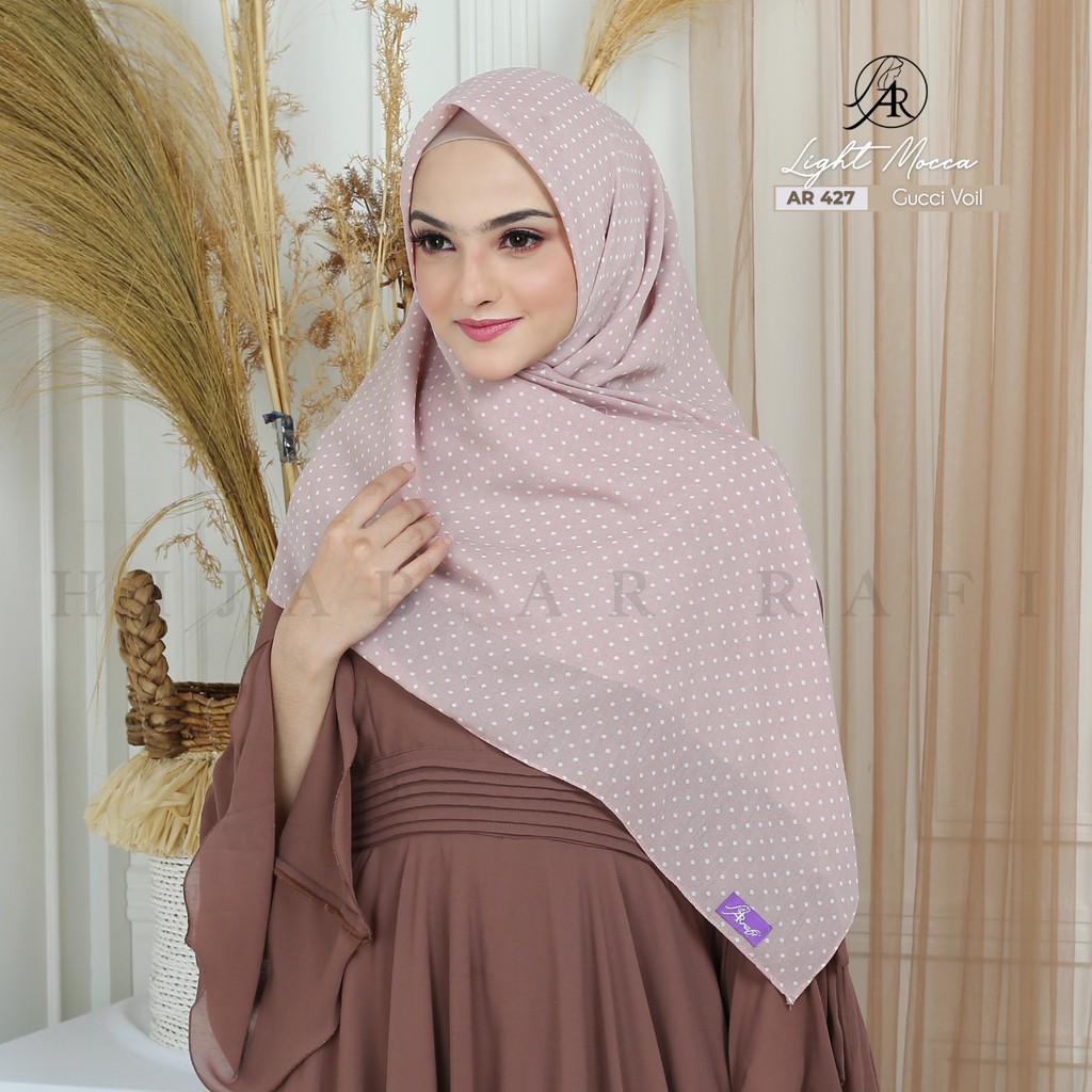 [COD] Arrafi Hijab Kode AR 427 Jilbab Segi empat voal Premium Motif Polkadot