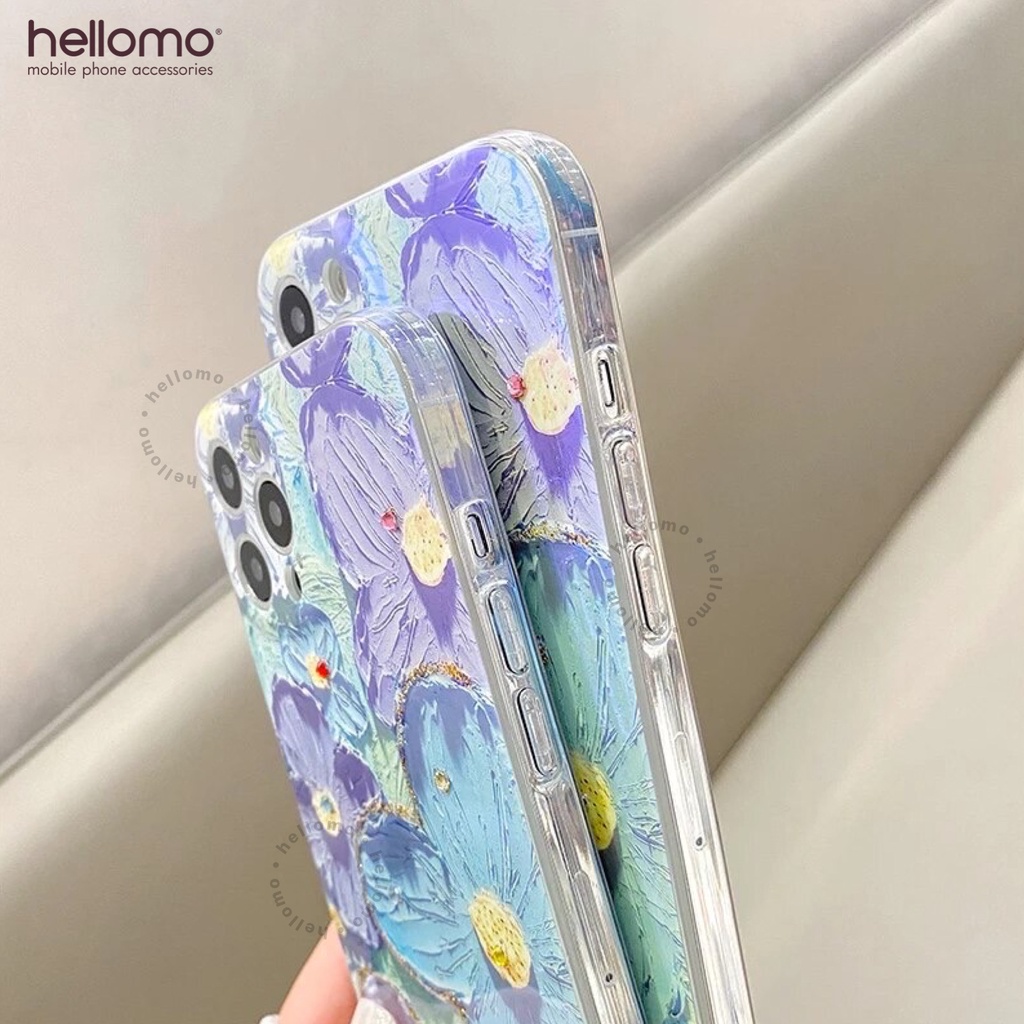 Case for iPhone Flower Lilac 3D Flower Softcase TPU Case Bunga Casing Motif Bunga Hologram Soft Case Wildflower Gradient