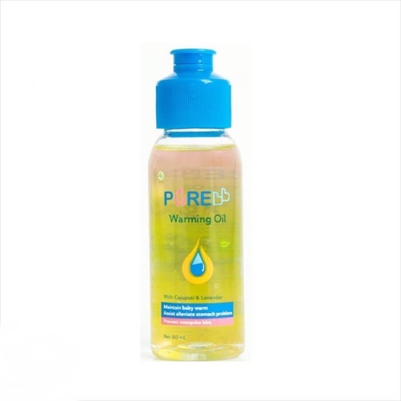 Pure BB Warming Oil with Cajuputi &amp; Lavender 60ml - Pure Baby Minyak Penghangat Bayi