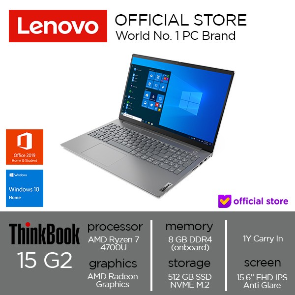

BigSales-id : Lenovo ThinkBook 15 G2 ARE Ryzen 7 4700U 8GB 512SSD W10 OHS