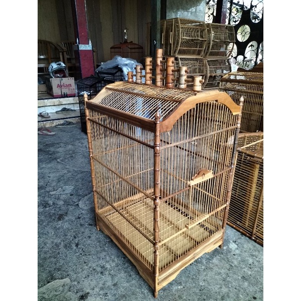 SANGKAR KANDANG BAMBU JAJAR PERNIS NO.3 UK 30X35.