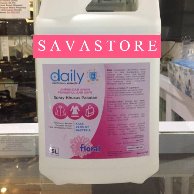 DESINFEKTAN DAILY FABRIC SPRAY ANTISEPTIC 5 LITER KHUSUS UNTUK PAKAIAN ANTIBACTERIAL