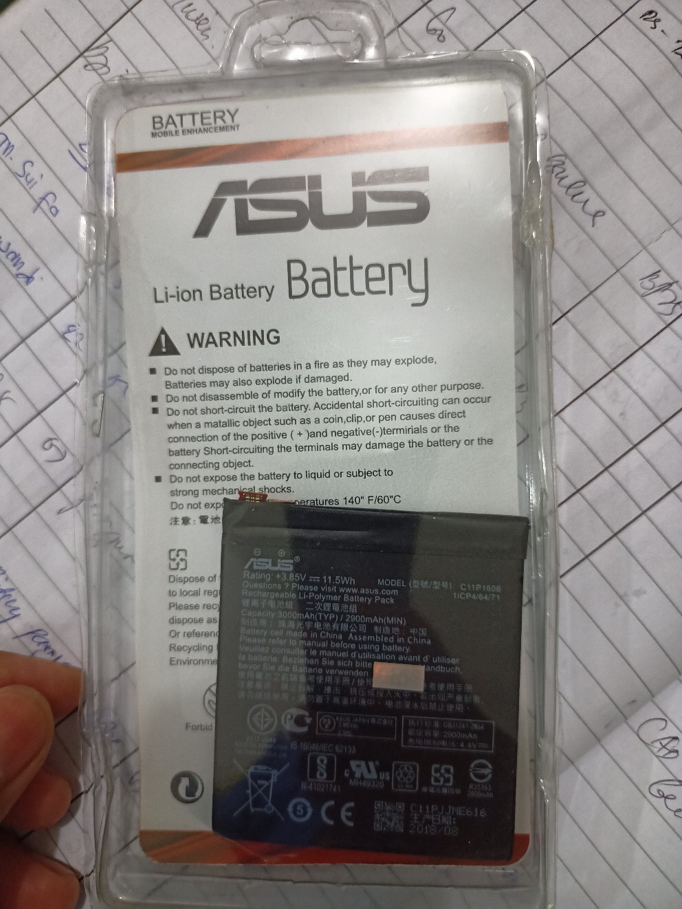 Batre Asus Zenfone 3 Laser 5,2inch Tanam