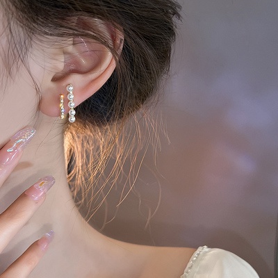 Anting Stud Kristal Mutiara Untuk Aksesoris Wanita