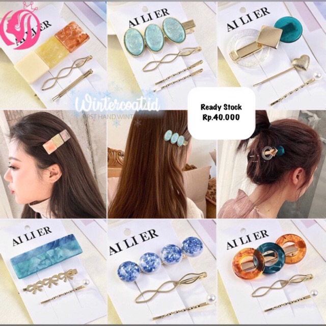 READY INDONESIA Pearl Hairclip Jepit Rambut import Korea acrylic jepitan mutiara cewek murah