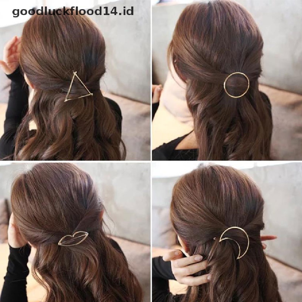 [OOID] Chic Geometric Hollow Metal Hairpins Girls Hair Accessories Styling Tools ID