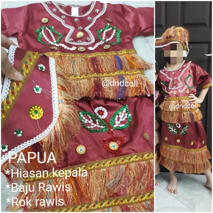 ANAK-NASIONAL-ADAT-PAKAIAN- HEIDI-BAJU ADAT PAPUA CEWE/KOSTUM KARNAVAL PAPUA PEREMPUAN/BAJU ADAT