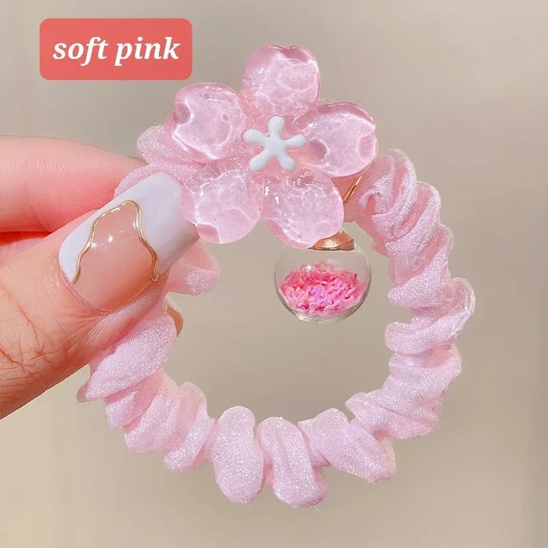 BAJUKIDDIE SCRUNCHIE FLOWER KARET RAMBUT ALA JEPANG KOREA AKSESORIS FASHION CEPOL PONYTAIL LUCU