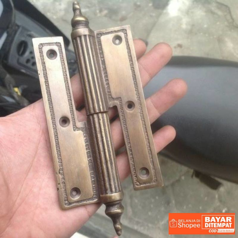 Solid brass door hinges / engsel kuningan antik bermotif Termurah