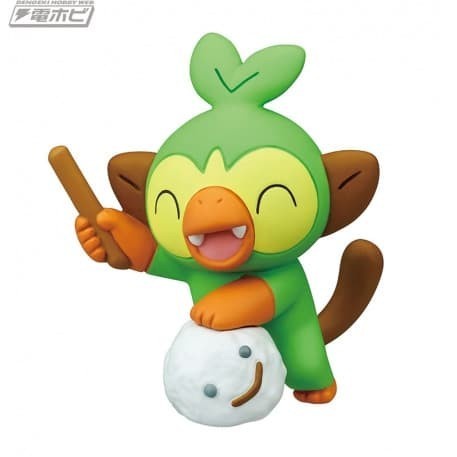 Pokemon SPLIT Grookey Yuki Asobi Daisakusen Snow Play Gashapon Figure