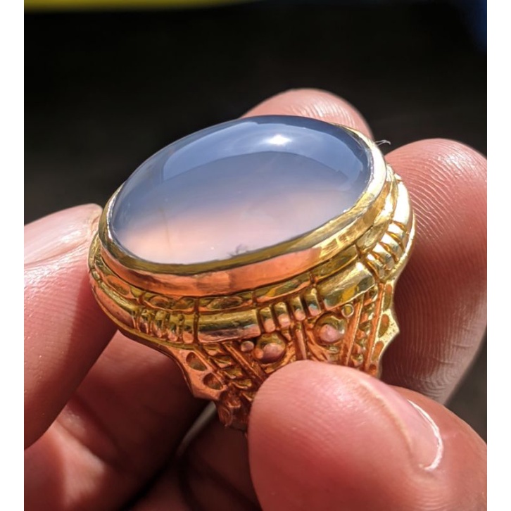 Cincin batu akik BIRU LANGIT BATURAJA asli batu bukan sintetis bukan garut bacan red baron