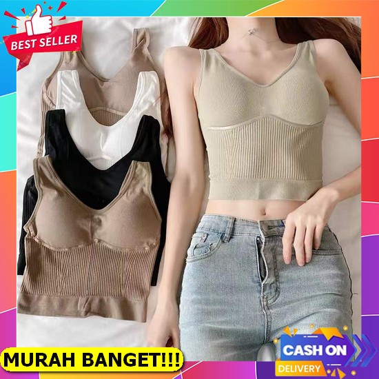Staro Tanktop Korea Bra Wanita Tanpa Kawat / Sport Bra Wanita Bra Pakaian Dalam Wanita Bra Olahraga 