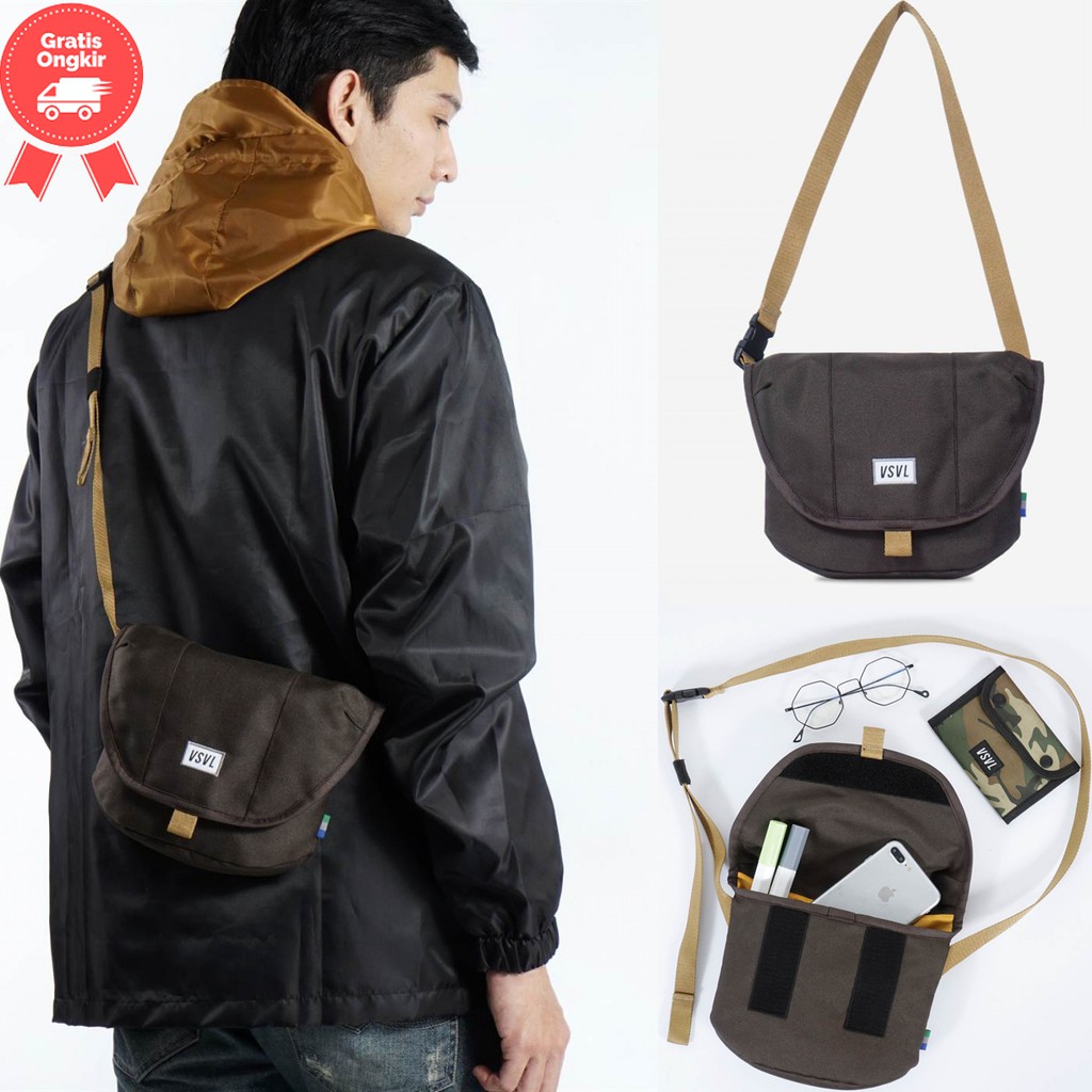 Tas Selempang VISVAL META Sling Bag Branded Pria Wanita Cowok Cewek