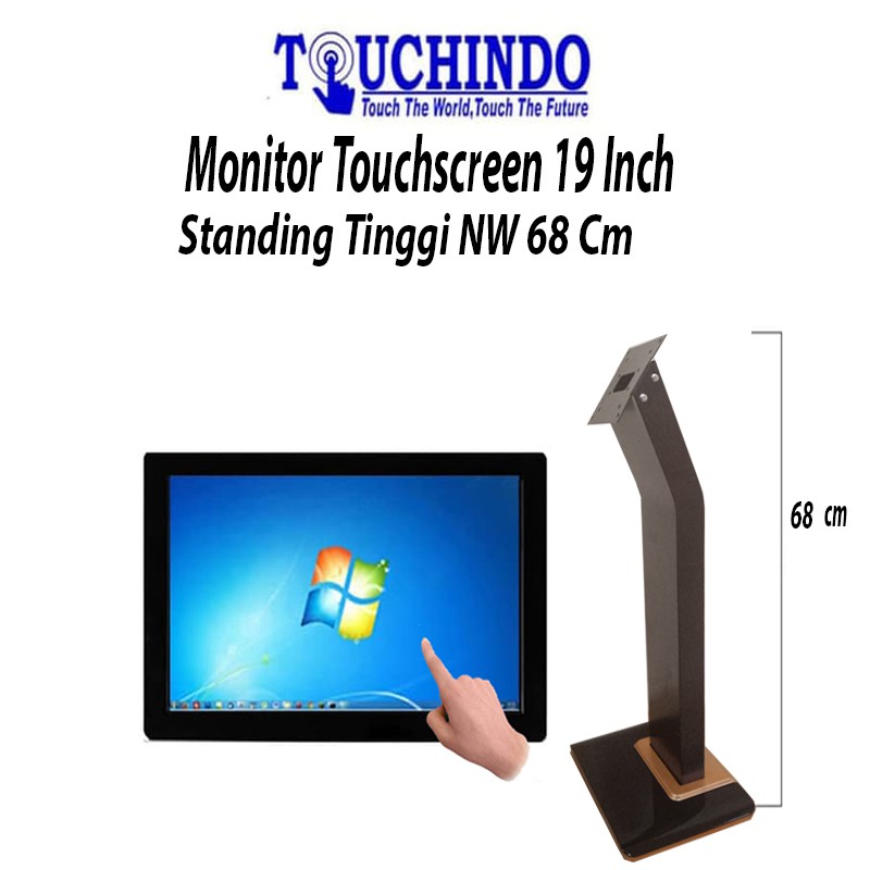 Monitor Touchscreen 19 inch Standing Tinggi NW Black