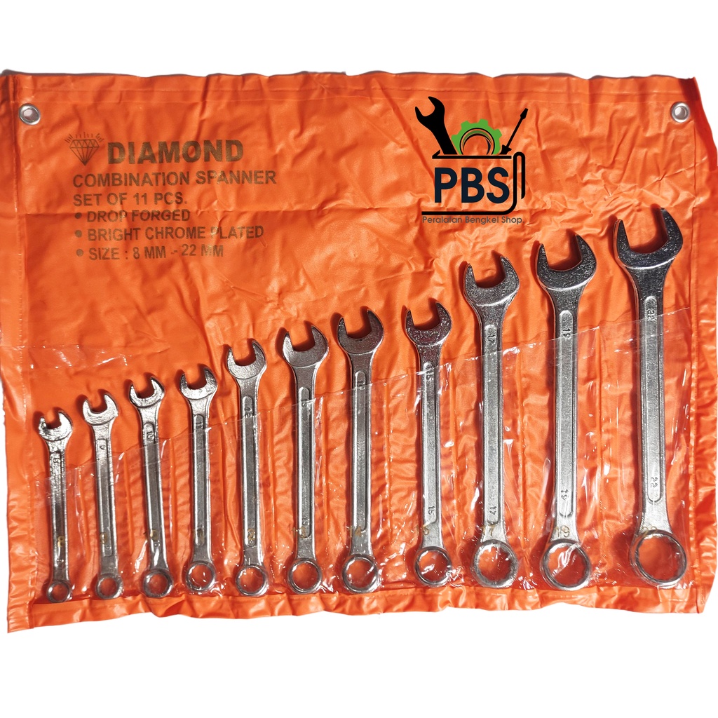 Kunci ring pas set 11 pcs . kunci ring pas murah . kunci alat bongkar motor . perkakas rumah tangga-1