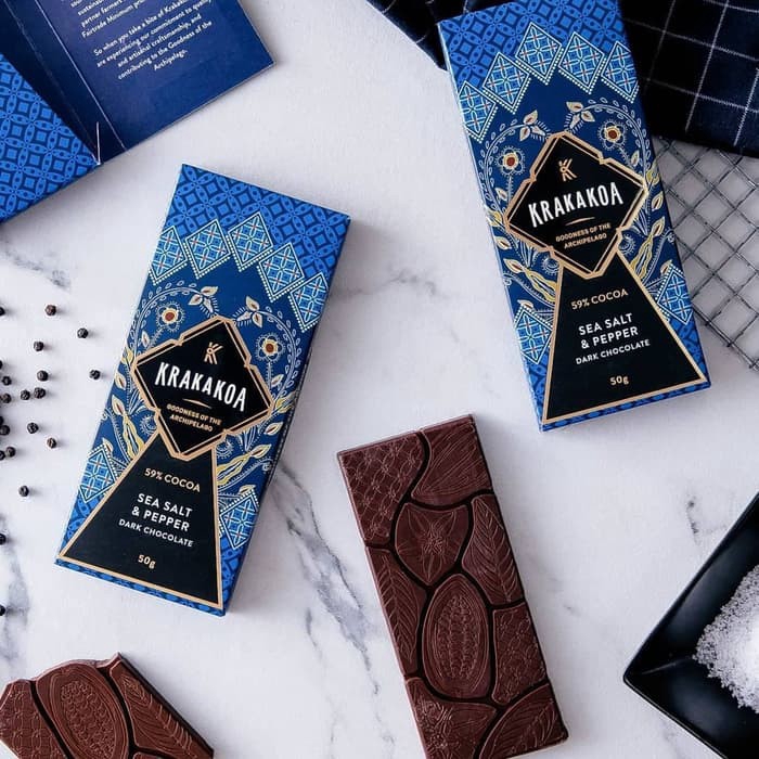 

Krakakoa 59 PERCENT Sea Salt Pepper Dark Chocolate 50G Cokelat