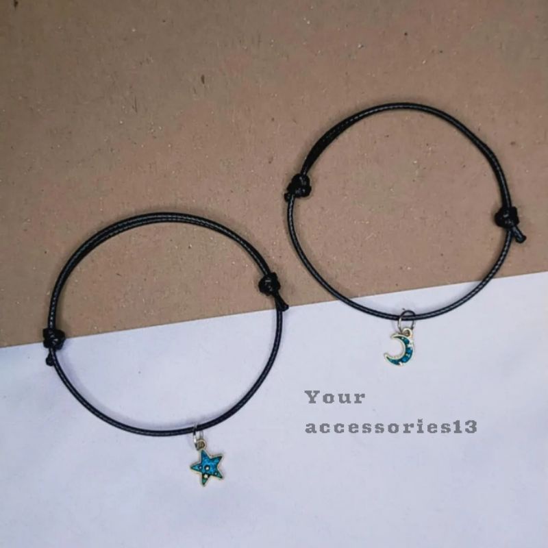 Gelang couple motif Bintang &amp; Bulan Sabit