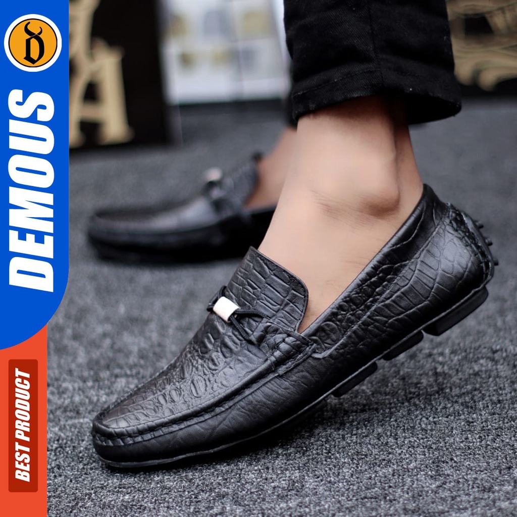 DEMOUS Paris - Sepatu Formal Pantofel Kulit Asli Kerja Pria