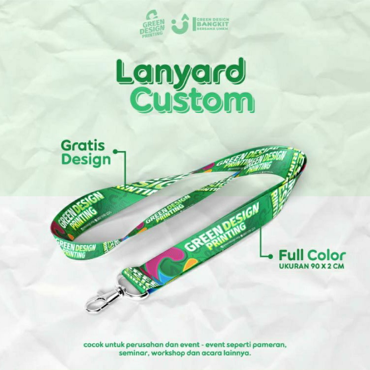 

Tali Id Card / Lanyard Custom - Bahan Tali Tissue (Premium Quality) Min.6pcs lanyard custom id card lanyard custom