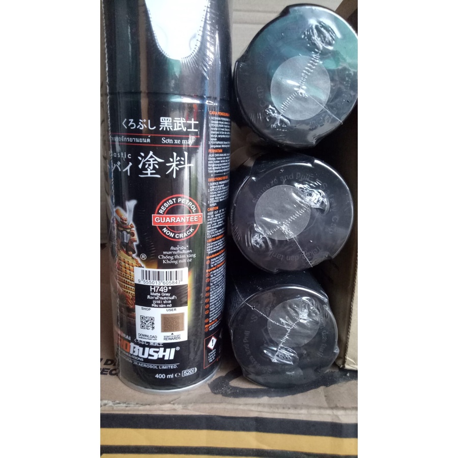 cat semprot samurai pilok pilox samurai honda matte grey h749 h749* honda grey 400ml