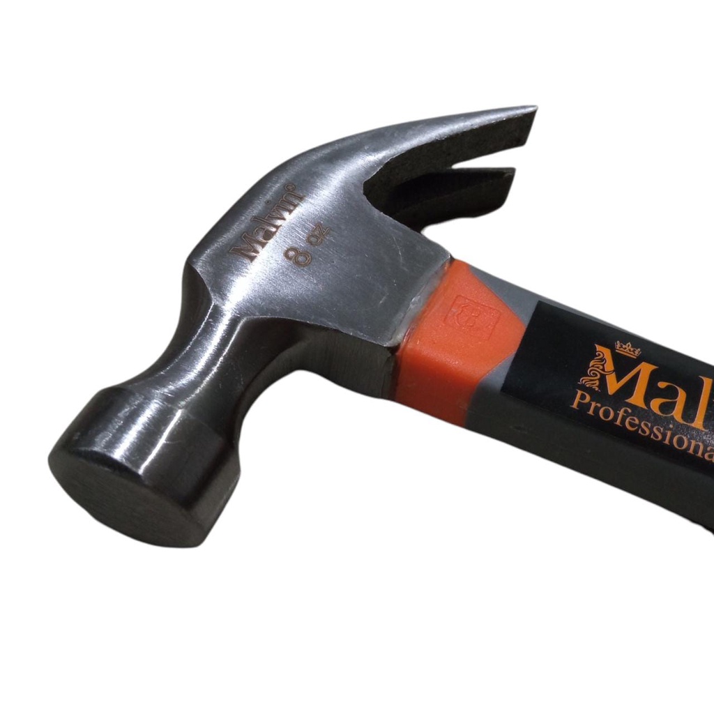 PALU KAMBING GAGANG FIBER MALVIN 8OZ 16OZ / PALU MARTIL KAMBING TUKANG / MARTIL CABUT PAKU / PALU CLAW HAMMER GAGANG HANDLE KARET HIGH QUALITY