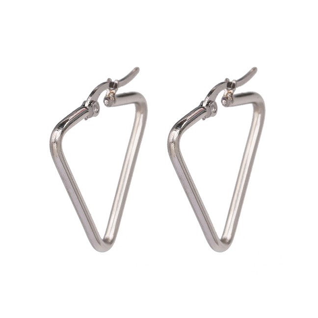LRC Anting Tusuk Fashion Geometric Triangle Alloy Earrings F3324X