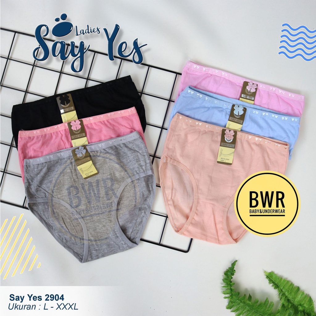 [ 6pc ] CD SAY YES | Celana Dalam Wanita Dewasa Murah Berkualitas Katun Midi || Bwr