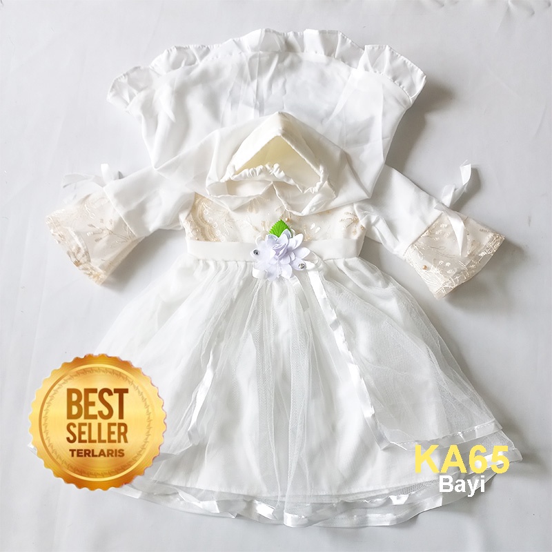 Gaun Putih Bayi Perempuan 6 12 Bulan Warna Putih Dress Baptis Aqiqah Anak Perempuan Gamis Aqiqah Bayi Baru Lahir KAA1