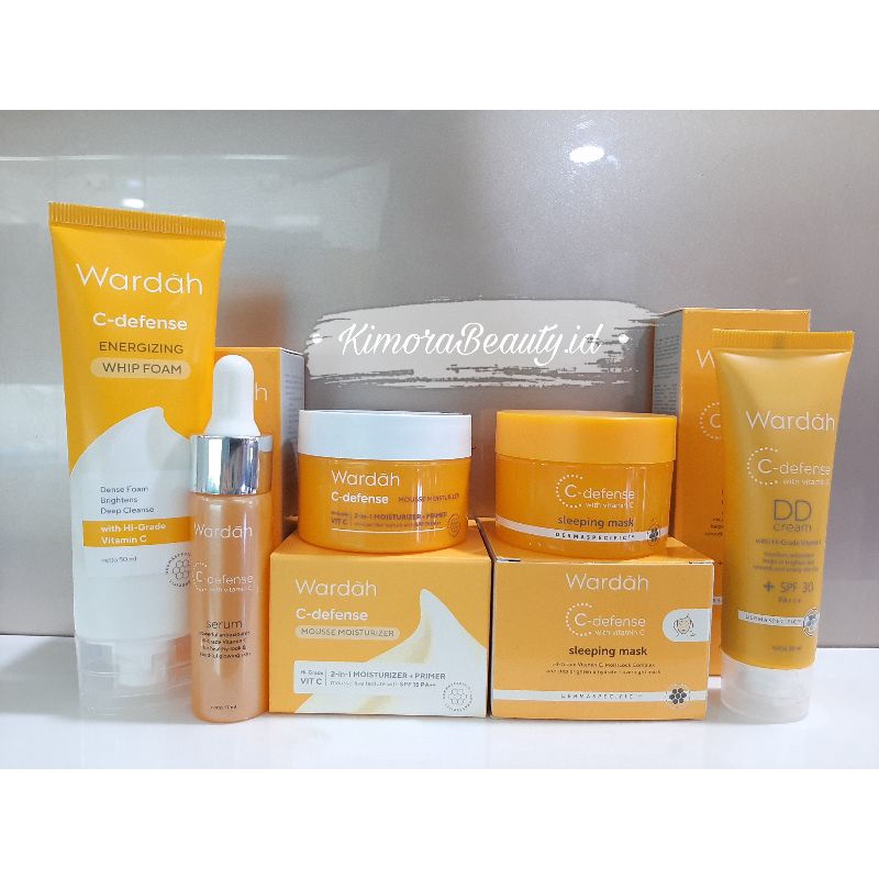 Wardah C-defense Paket Lengkap (Sabun Wajah, Serum, Moisturizer, Sleeping Mask, Dd Cream)