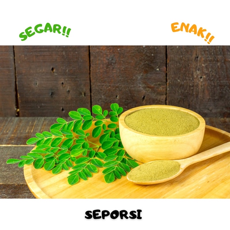 

Seporsi Daun Kelor (tanpa batang besar)