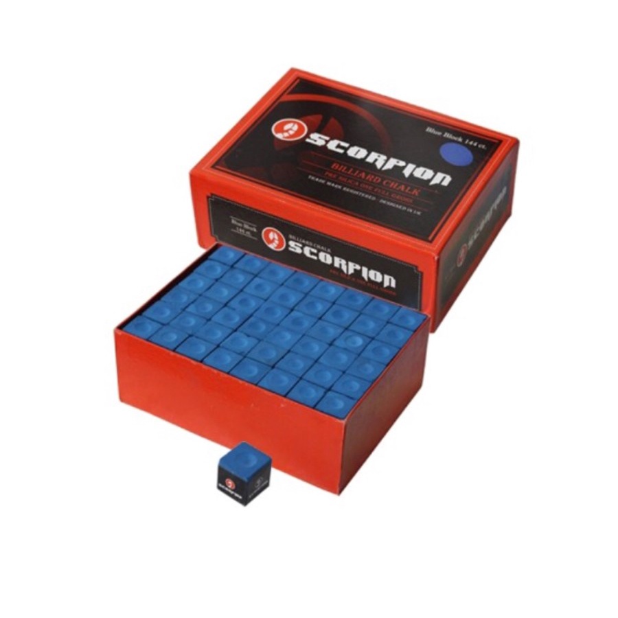 Kapur Billiard Merk Scorpion Blue Biru Chalk Biliard Billiard