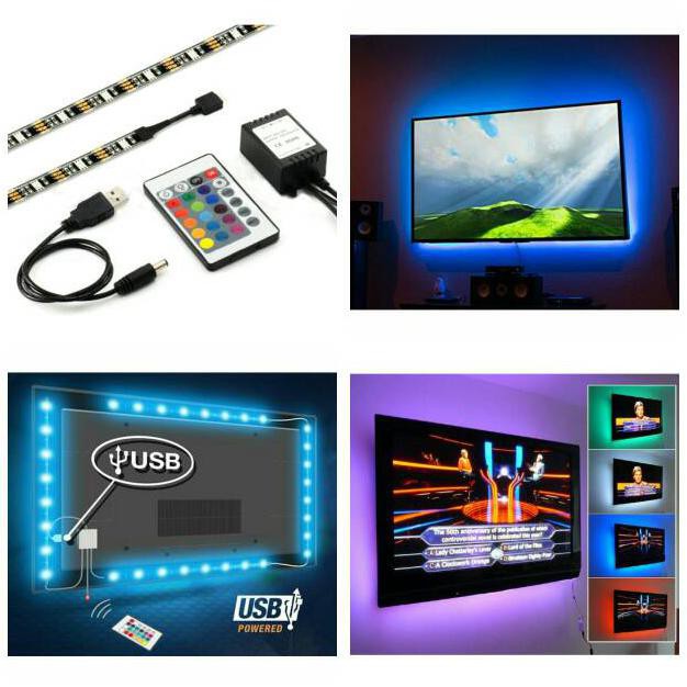 RGB Lampu Strip Led 50cm Hias Ruangan Meja PC Tv - 2Pcs - RGB