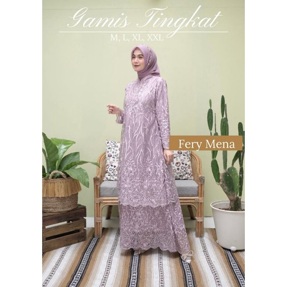 Gamis tulle tingkat modern//gamis pesta terbaruu//gamis