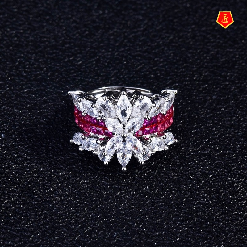 [Ready Stock]Luxury Brimless Rainbow Bridge Ring Creative Personality