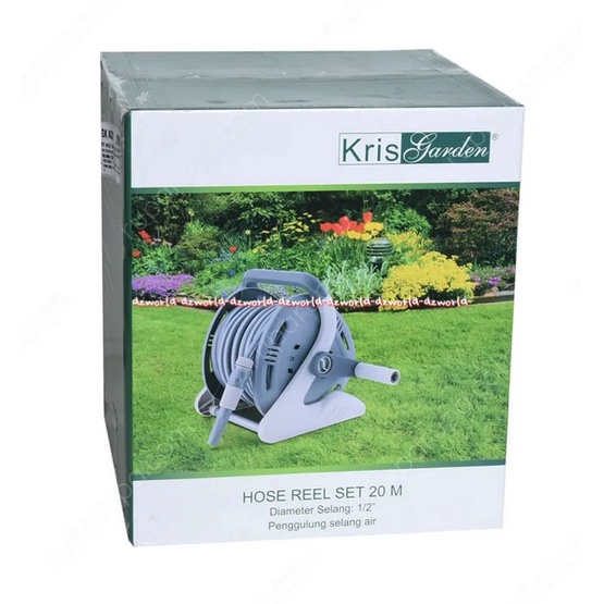 Krisgarden Hose Reel Set 20meter Selang Dengan Penggulung Air Kris Garden Selang Semprot Tanaman Gulung