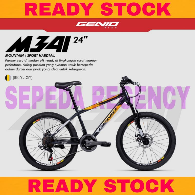 Sepeda Gunung MTB GENIO M 341 Ukuran 24 Inch 24 Speed
