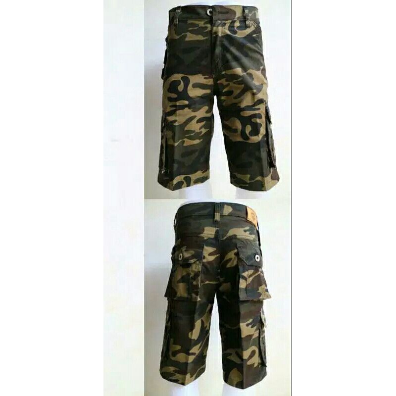 Celana PDLPendek/ kargo motif doreng/ army terbaru size 27-34 termurah