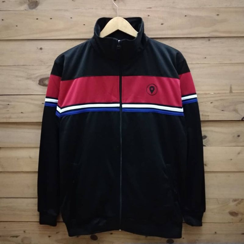 Jaket tracktop list merah putih biru