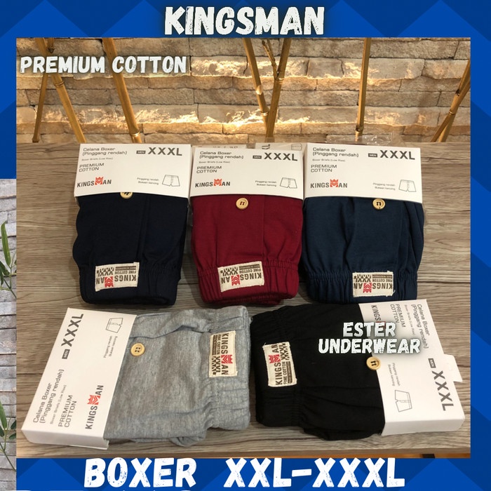 Celana Boxer Kingsman BIG SIZE Premium Cotton ISI 1 Pcs