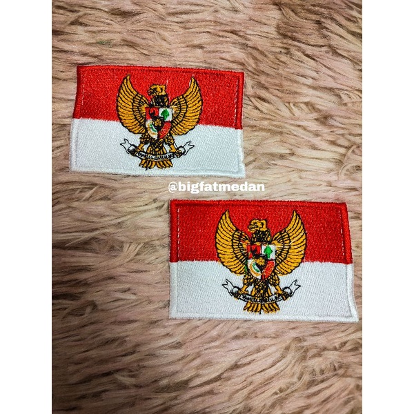 Patch Logo, Bodir Logo / emblem Bendera Merah Putih + Burung Garuda