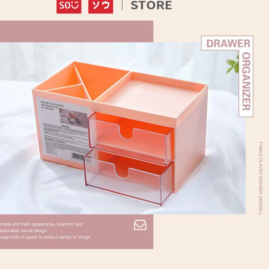 >594 MINISO Rak Kosmetik Kotak Penyimpanan Serbaguna Tempat Storage ♫