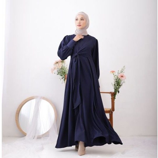 BAJU DRESS GAMIS BRUKAT  DEWASA TERBARU ABAYA MUSLIM SYAR'I MODERN LADY ZARA MAXI MODEL BALON - RAYA-7