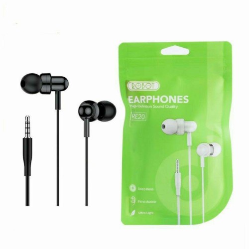 Earphone Robot RE20 Wired Headset Bass Android Original