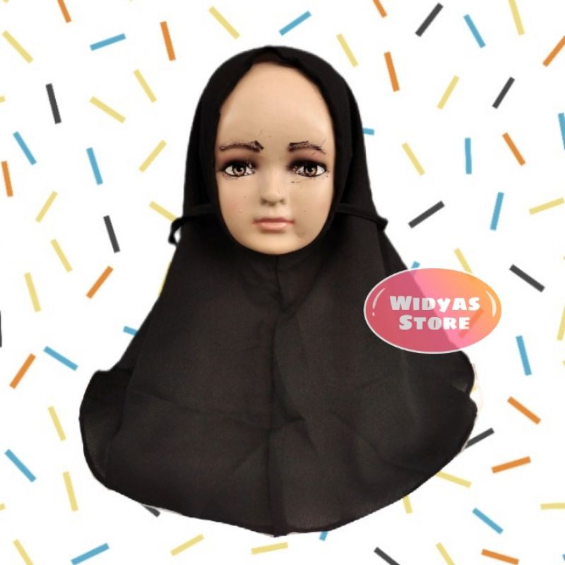 Jilbab Anak Bayi Bergo Tasya Diamond 1-4 Tahun-Hitam