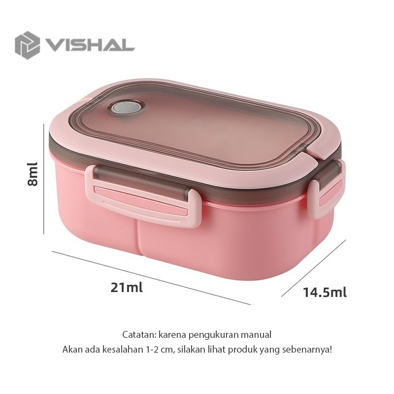 VISHAL Kotak Bento Lunch Box/Disegel Kotak Makan/850ml VS-205