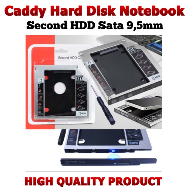 Caddy Hard Disk Notebook / SSD 2,5&quot; Sata 9,5mm HIGH QUALITY PRODUCT