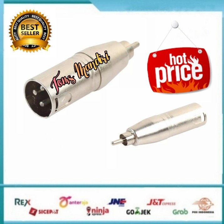 Adapter audio mic xlr male to rca male xlr cowok ke rca cowok